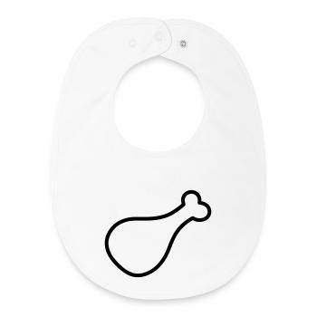 chicken thigh - Baby Organic Bib - white - Front