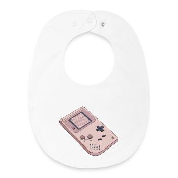 Retro Pastel Game Boy - Baby Organic Bib - white - Front