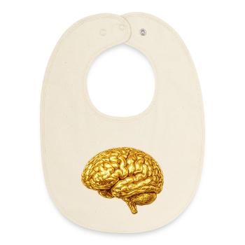 Golden Brain Design - Baby Organic Bib - soft Ecru - Front