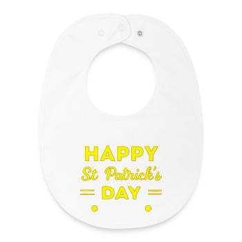 St. Patrick's Day Neongelber Happy Day - Baby Organic Lätzchen - Weiß - Vorne