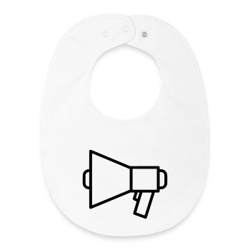 Megaphone Speaker Protest - Baby Organic Bib - white - Front
