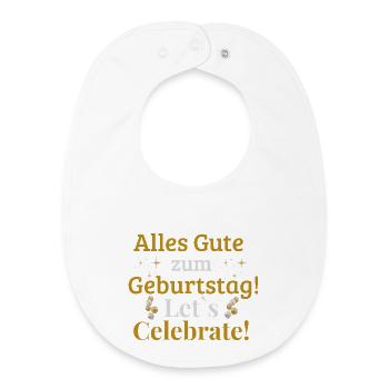 Happy Birthday! Let's Celebrate! - Baby Organic Bib - white - Front