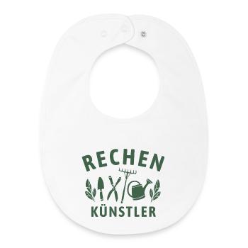 Rechen Künstler - Retro Gärtner Natur - Baby Organic Lätzchen - Weiß - Vorne
