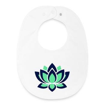 Fleur de lotus, fleur symétrique - Bavoir bébé bio - blanc - Devant