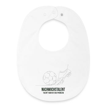 Nachwuchstalent Fußball Spruch Shirt - Baby Organic Lätzchen - Weiß - Vorne