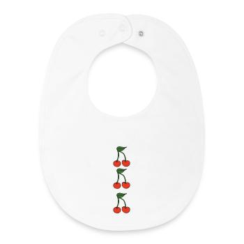 Cherries 3 times - Baby Organic Bib - white - Front