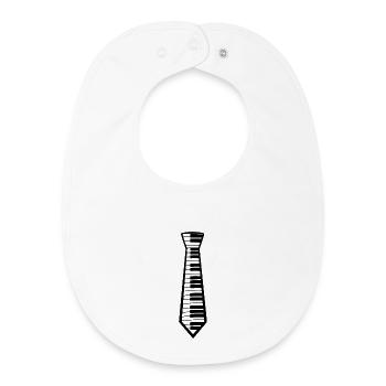 Piano Tie Piano Keyboard Music Motif - Baby Organic Bib - white - Front