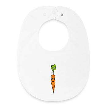 Karotte Mohrrübe Garten Gemüse Lustig Hobbygärtner - Baby Organic Lätzchen - Weiß - Vorne
