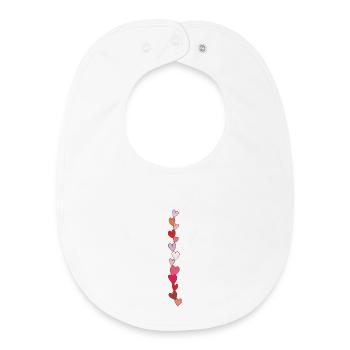 heart chain - Baby Organic Bib - white - Front