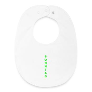 Sunday - green - Baby Organic Bib - white - Front