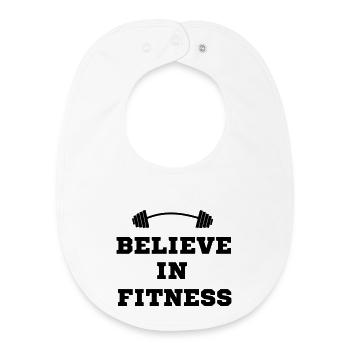 culturiste, musculation,fitness,entraînement,bête - Bavoir bébé bio - blanc - Devant