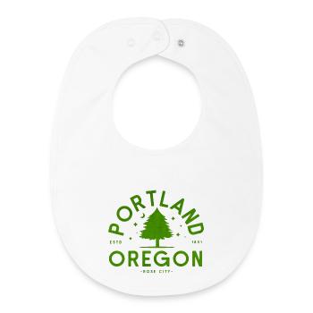 Logo de l’arbre vert de Portland - Bavoir bébé bio - blanc - Devant