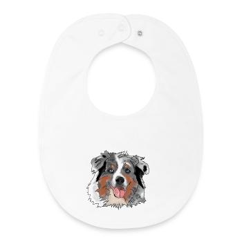 Australian Shepherd - Baby Organic Bib - white - Front