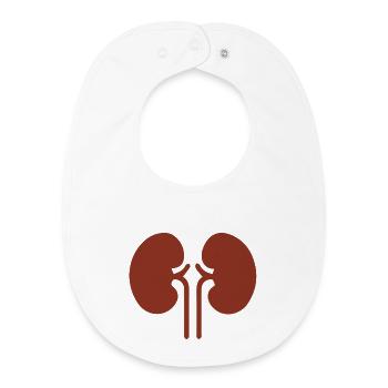 Niere kidney Herz-Kreislauf Stoffwechsel - Baby Organic Lätzchen - Weiß - Vorne