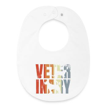 Retro Veterinär - Baby Organic Lätzchen - Weiß - Vorne