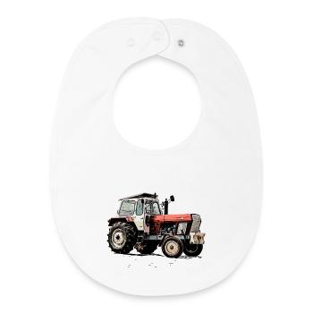 Tracteur Progress ZT - Bavoir bébé bio - blanc - Devant