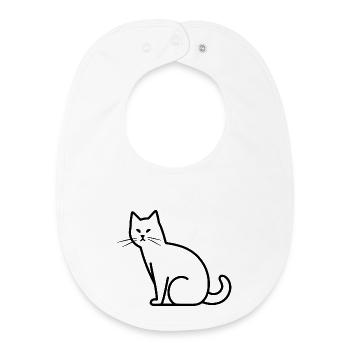 Dessin de chat - Bavoir bébé bio - blanc - Devant