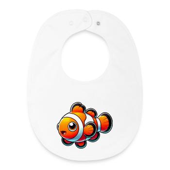 Poisson-clown - Bavoir bébé bio - blanc - Devant