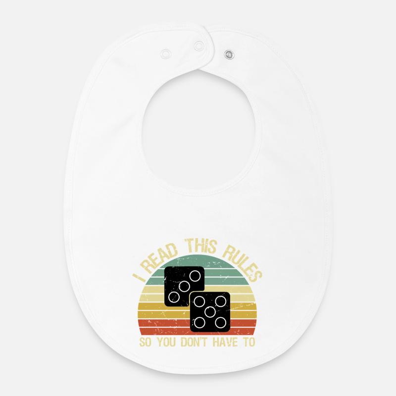 Game Night Funny Board Games I Read This Rules - Baby Organic Lätzchen - Weiß