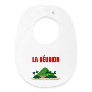 T-shirt île La Réunion tropicale - Bavoir bébé bio - blanc - Devant