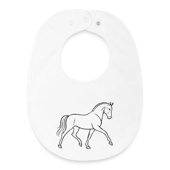 Cheval de dressage - Bavoir bébé bio - blanc - Devant