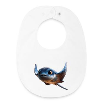 Manta Rochen Teufelsrochen Stachelrochen Taucher - Baby Organic Lätzchen - Weiß - Vorne