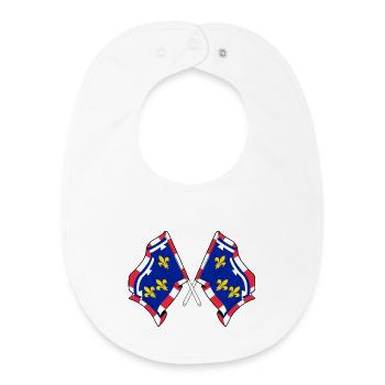 Centre-Val de Loire Drapeaux Croisés - Bavoir bébé bio - blanc - Devant