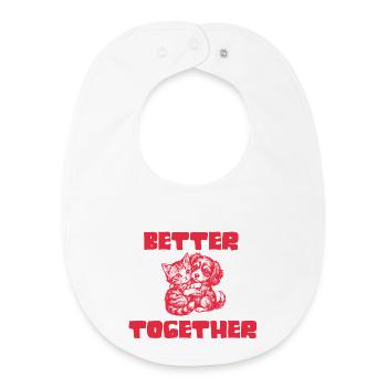 Idée cadeau pour la Saint-Valentin, T-shirt de couple - Bavoir bébé bio - blanc - Devant