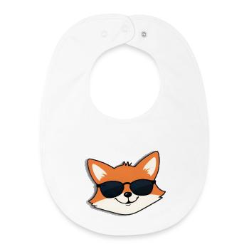Renard du Soleil avec des lunettes de soleil - Bavoir bébé bio - blanc - Devant