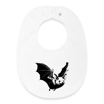 Bat – Mystical Tattoo Motif - Baby Organic Bib - white - Front