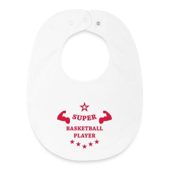 Basketball - Basket Ball - Game - Sport - Player - Baby Organic Bib - white - Front