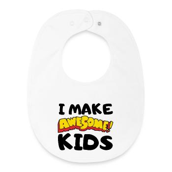 Comic Exclamations Awesome Lettering - Baby Organic Bib - white - Front