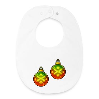 Weihnachtskugel Schneeflocke Ornament Kugel - Baby Organic Lätzchen - Weiß - Vorne