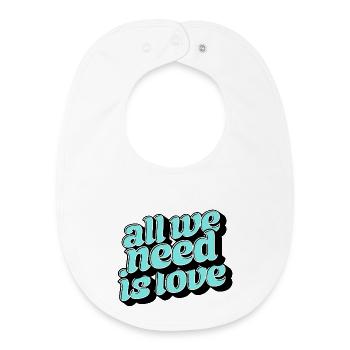 Tout ce dont tu as besoin, c’est d’aimer Retro - Bavoir bébé bio - blanc - Devant