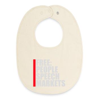 Free Speech Markets People Libertarian Freedom Logo - Baby Organic Bib - soft Ecru - Front