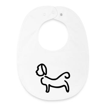 Hund_Silhouette - Bavoir bébé bio - blanc - Devant
