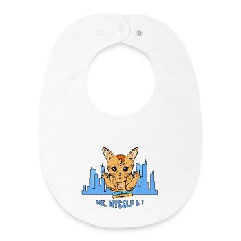 Urban Cat: Me, Myself & I - Baby Organic Bib - white - Front