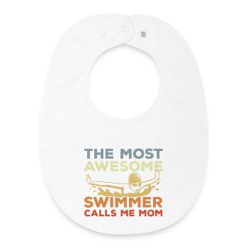 Schwimmerin Mutter - Baby Organic Lätzchen - Weiß - Vorne