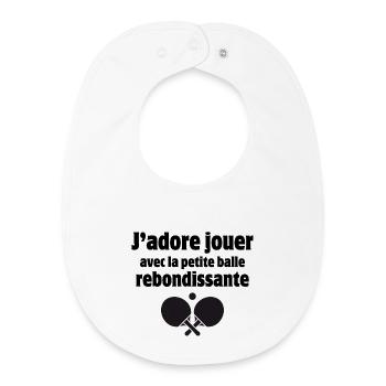 ping-pong, pongiste, tennis de table - Bavoir bébé bio - blanc - Devant