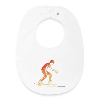 Skateboardfahrer Grafik Retro - Baby Organic Lätzchen - Weiß - Vorne