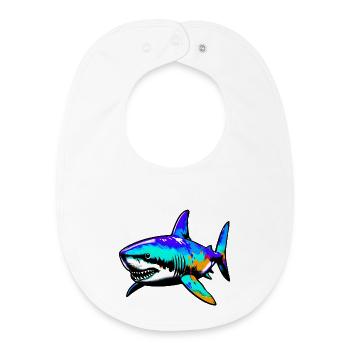 Requin - Bavoir bébé bio - blanc - Devant