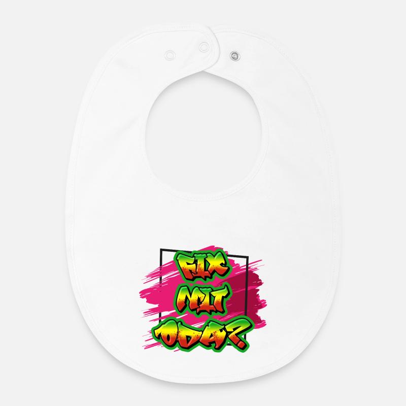 Peinture inspirée du graffiti Pulvérisateur Design, Dialecte - Bavoir bébé bio - blanc