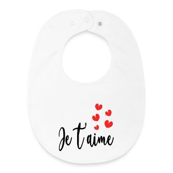I LOVE YOU. COUPLE. HEART. CHRISTMAS. JUST MARRIED. HEN PARTY - Baby Organic Bib - white - Front