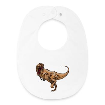 Rex rugissant dessin vintage - Bavoir bébé bio - blanc - Devant