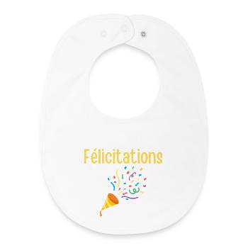 Congratulations Festive Confetti - Baby Organic Bib - white - Front