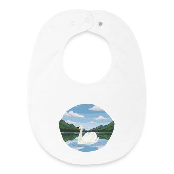 jezioro_z_Swan - Baby Organic Lätzchen - Weiß - Vorne