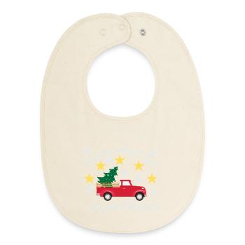 Christmas without Christ – Is Just Winter - Baby Organic Bib - soft Ecru - Front