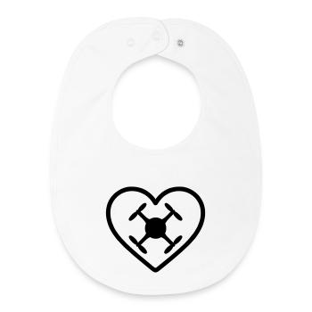 Heart Drone Quadcopter - Baby Organic Bib - white - Front