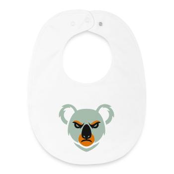 Wütender Koala Blick - Baby Organic Lätzchen - Weiß - Vorne