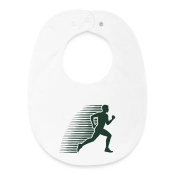 Silhouette en course au sprint - Bavoir bébé bio - blanc - Devant